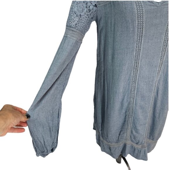 ABERCROMBIE & Fitch Chambray Blue Midi Dress Lined S - Picture 6 of 13